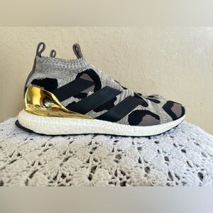 New Adidas Ace 16+ Ultra Boost Mens Size 10 RARE Leopard Animal Print Gold